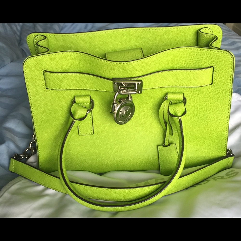 Michael Kors bright green purse.